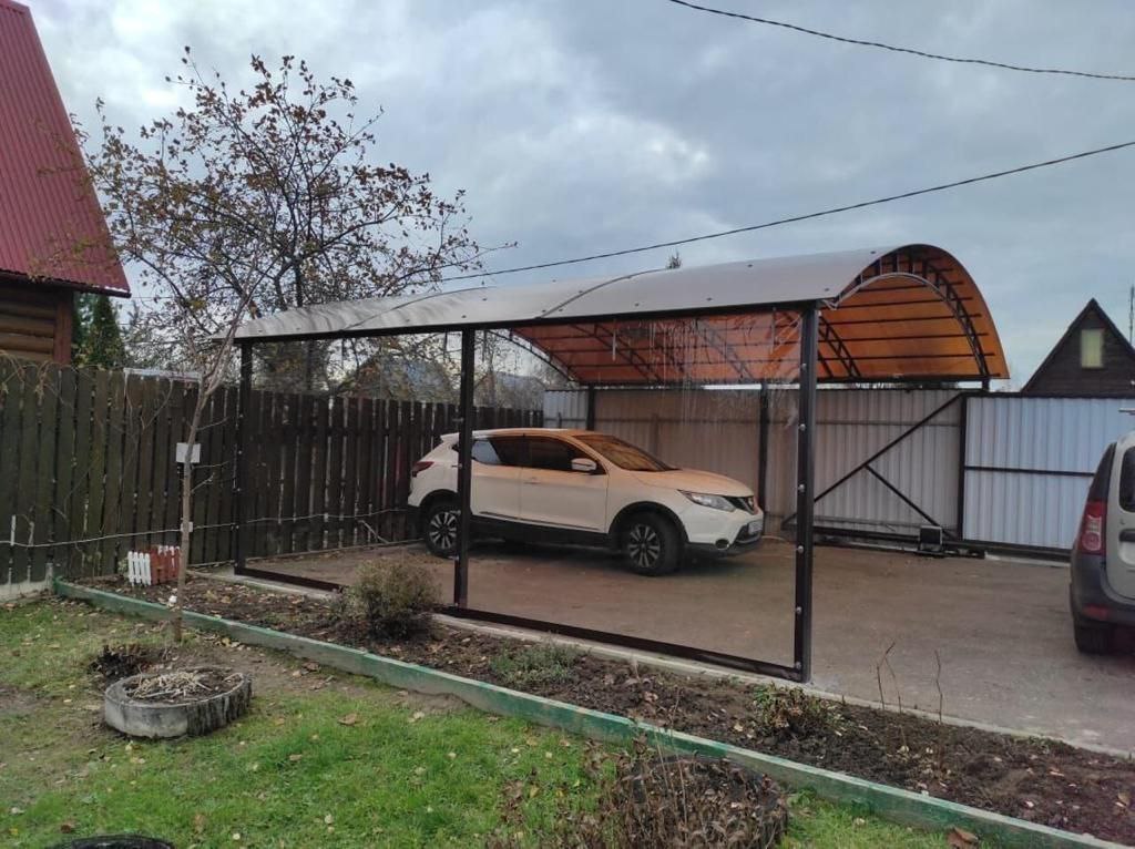 Прозрачные шторы ПВХ для навеса под автомобиль в Рославле